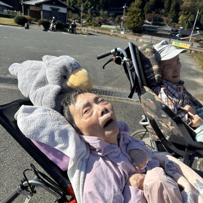 久しぶりのドライブにキョロキョロ