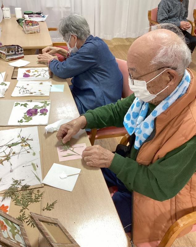 押し花の作品作り