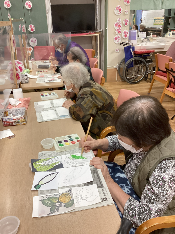 きのこ焼きゲームと絵手紙