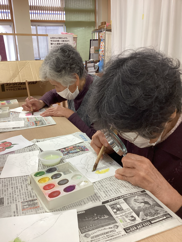 きのこ焼きゲームと絵手紙