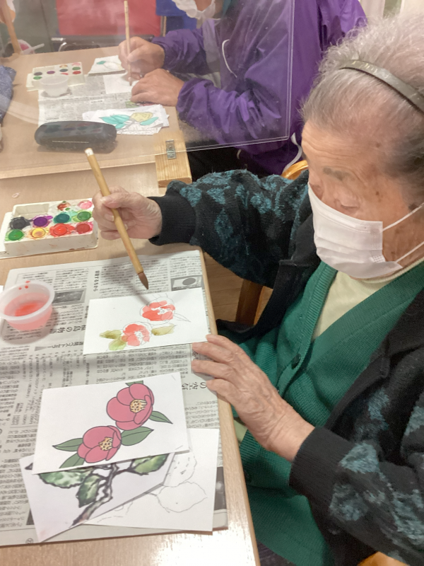 きのこ焼きゲームと絵手紙